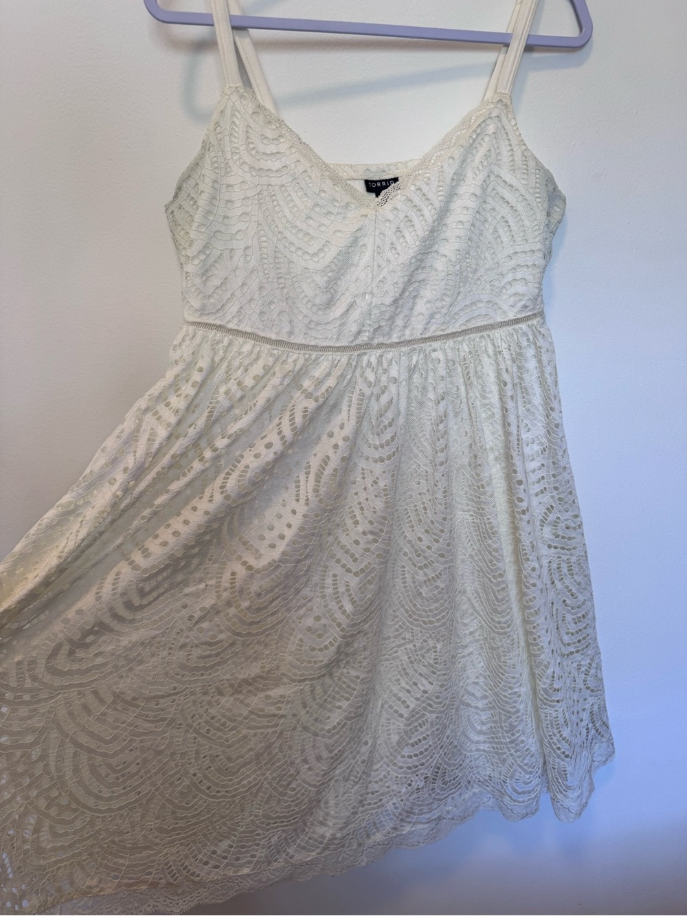 White Lace Sundress with Spaghetti Straps